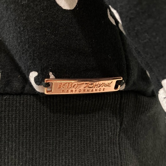 BETSEY JOHNSON Black White Polka Dot “Oh La La” Gold embroidery Sweatshirt M - Picture 5 of 17